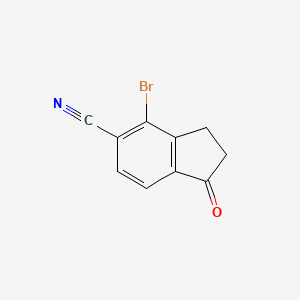 molecular formula C10H6BrNO B8463890 4-Bromo-1-oxo-indan-5-carbonitrile 