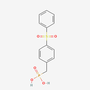 molecular formula C13H13O5PS B8464056 {[4-(Benzenesulfonyl)phenyl]methyl}phosphonic acid CAS No. 114496-49-0