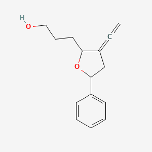 3-(3-Ethenylidene-5-phenyloxolan-2-YL)propan-1-OL