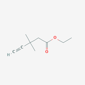 molecular formula C9H14O2 B8464136 Ethyl 3,3-dimethylpent-4-ynoate CAS No. 66476-86-6