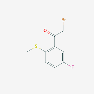 molecular formula C9H8BrFOS B8464287 2-Bromo-1-[5-fluoro-2-(methylthio)phenyl]ethanone 