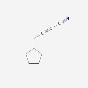 molecular formula C9H11N B8464302 4-Cyclopentyl-but-2-ynenitrile 