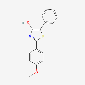 molecular formula C16H13NO2S B8464304 2-(4-Methoxyphenyl)-5-phenylthiazol-4-ol CAS No. 131786-83-9