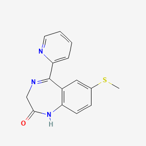 molecular formula C15H13N3OS B8464314 7-methylthio-1,3-dihydro-5-(2-pyridyl)-2H-1,4-benzodiazepin-2-one CAS No. 62762-97-4