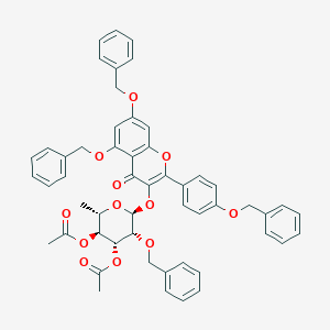 molecular formula C53H48O12 B8464444 3-(2-O-Benzyl-3-O,4-O-diacetyl-alpha-L-rhamnopyranosyloxy)-4',5,7-tris(benzyloxy)flavone 