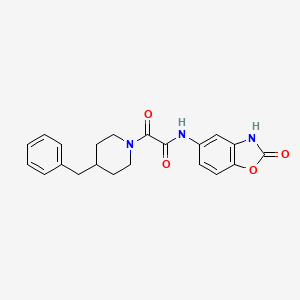 molecular formula C21H21N3O4 B8464455 1-Piperidineacetamide,n-(2,3-dihydro-2-oxo-5-benzoxazolyl)-a-oxo-4-(phenylmethyl)- 