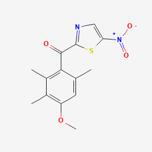molecular formula C14H14N2O4S B8464457 (4-Methoxy-2,3,6-trimethylphenyl)(5-nitro-1,3-thiazol-2-yl)methanone CAS No. 52928-08-2