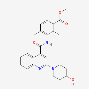 molecular formula C25H27N3O4 B8464467 Methyl 3-[[2-(4-hydroxy-1-piperidyl)quinoline-4-carbonyl]amino]-2,4-dimethyl-benzoate 