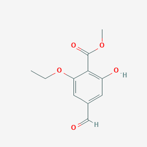 molecular formula C11H12O5 B8464497 Methyl 2-ethoxy-4-formyl-6-hydroxybenzoate 