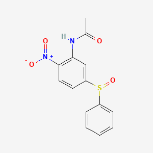 molecular formula C14H12N2O4S B8464516 N-[5-(Benzenesulfinyl)-2-nitrophenyl]acetamide CAS No. 54029-09-3