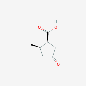 molecular formula C7H10O3 B8464535 (3S, 4R)-3-carboxy-4-methylcyclopentanone 