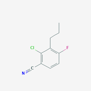 molecular formula C10H9ClFN B8464546 2-Chloro-4-fluoro-3-propylbenzonitrile 