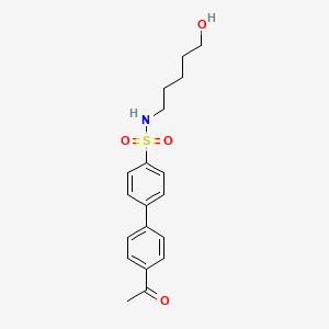molecular formula C19H23NO4S B8464594 4'-Acetyl-N-(5-hydroxypentyl)[1,1'-biphenyl]-4-sulfonamide CAS No. 871113-83-6