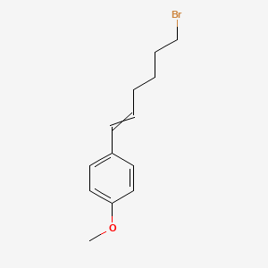 molecular formula C13H17BrO B8464656 1-(6-Bromohex-1-EN-1-YL)-4-methoxybenzene CAS No. 141773-79-7