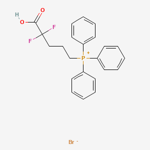 molecular formula C23H22BrF2O2P B8464675 (4-Carboxy-4,4-difluorobutyl)(triphenyl)phosphanium bromide CAS No. 61427-25-6