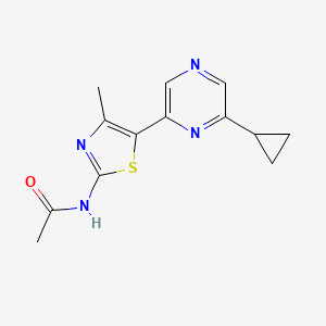 molecular formula C13H14N4OS B8464689 N-[5-(6-cyclopropyl-pyrazin-2-yl)-4-methyl-thiazol-2-yl]-acetamide 