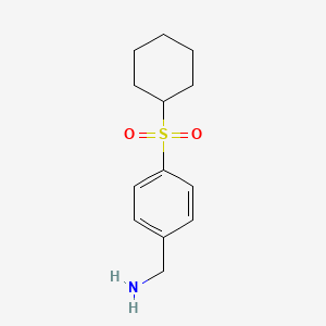 molecular formula C13H19NO2S B8464709 4-Cyclohexanesulfonyl-benzylamine 