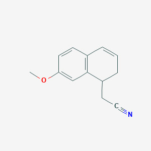 molecular formula C13H13NO B8464742 1-Naphthaleneacetonitrile, 1,2-dihydro-7-methoxy- 