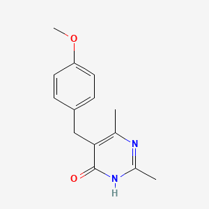 molecular formula C14H16N2O2 B8465000 5-(4-Methoxybenzyl)-2,6-dimethylpyrimidin-4-ol CAS No. 27032-79-7