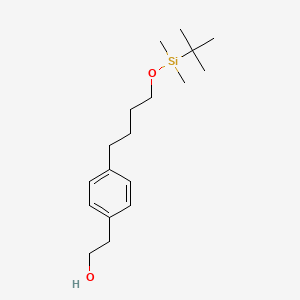 molecular formula C18H32O2Si B8465026 2-[4-(4-{[tert-Butyl(dimethyl)silyl]oxy}butyl)phenyl]ethan-1-ol CAS No. 920525-77-5