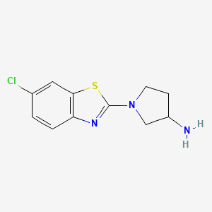 molecular formula C11H12ClN3S B8465036 1-(6-Chlorobenzothiazole-2-yl)pyrrolidine-3-ylamine 