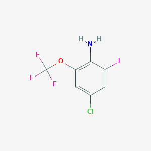 molecular formula C7H4ClF3INO B8465044 4-Chloro-2-iodo-6-(trifluoromethoxy)aniline 