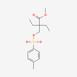 molecular formula C15H22O5S B8465093 Methyl 2-ethyl-2-(p-tolylsulfonyloxymethyl)-butanoate 