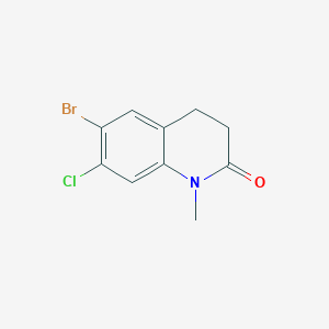molecular formula C10H9BrClNO B8465104 6-Bromo-7-chloro-1-methyl-3,4-dihydro-1H-quinolin-2-one 