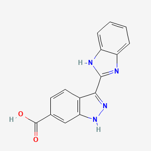 B8465140 3-(2H-Benzimidazol-2-ylidene)-2,3-dihydro-1H-indazole-6-carboxylic acid CAS No. 319474-36-7