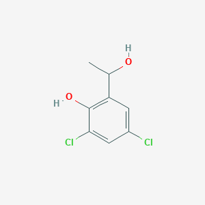 molecular formula C8H8Cl2O2 B8465211 2,4-Dichloro-6-(1'-hydroxyethyl)phenol 