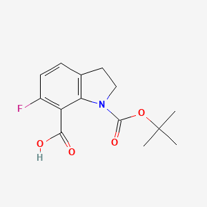 1h-Indole-1,7-dicarboxylic acid,6-fluoro-2,3-dihydro-,1-(1,1-dimethylethyl)ester