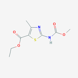 molecular formula C9H12N2O4S B8465265 Ethyl 2-methoxycarbonylamino-4-methyl-thiazole-5-carboxylate 