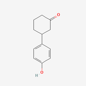 molecular formula C12H14O2 B8465266 3-(4-Hydroxyphenyl)cyclohexanone 