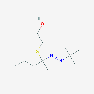 molecular formula C12H26N2OS B8465283 2-({2-[(E)-tert-Butyldiazenyl]-4-methylpentan-2-yl}sulfanyl)ethan-1-ol CAS No. 57909-40-7