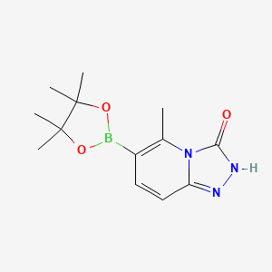 molecular formula C13H18BN3O3 B8465284 5-methyl-6-(4,4,5,5-tetramethyl-1,3,2-dioxaborolan-2-yl)-[1,2,4]triazolo[4,3-a]pyridin-3(2H)-one 