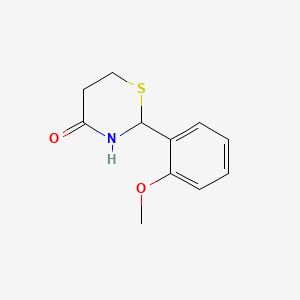 molecular formula C11H13NO2S B8465297 Tetrahydro-2-(2-methoxyphenyl)-4H-1,3-thiazin-4-one CAS No. 82697-78-7