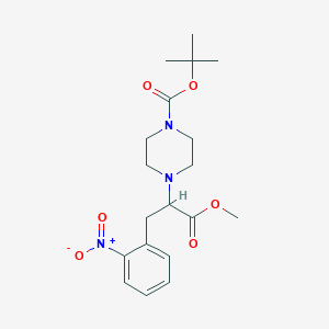 molecular formula C19H27N3O6 B8465322 tert-Butyl 4-(1-methoxy-3-(2-nitrophenyl)-1-oxopropan-2-yl)piperazine-1-carboxylate 
