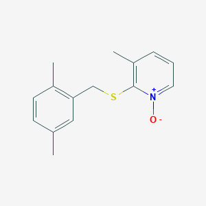 molecular formula C15H17NOS B8465344 2-{[(2,5-Dimethylphenyl)methyl]sulfanyl}-3-methyl-1-oxo-1lambda~5~-pyridine CAS No. 81167-57-9