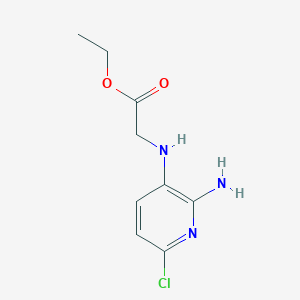 molecular formula C9H12ClN3O2 B8465352 Ethyl 2-(2-amino-6-chloropyridin-3-ylamino)acetate 