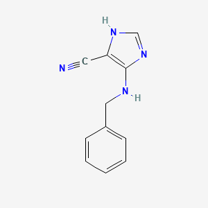 molecular formula C11H10N4 B8465356 5-cyano-4-phenylmethylamino-1H-imidazole 