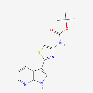 molecular formula C15H16N4O2S B8465377 [2-(1H-pyrrolo[2,3-b]pyridin-3-yl)-thiazol-4-yl]-carbamic acid tert-butyl ester 