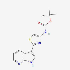 molecular formula C15H16N4O2S B8465377 tert-butyl 2-(1H-pyrrolo[2,3-b]pyridin-3-yl)thiazol-4-ylcarbamate 