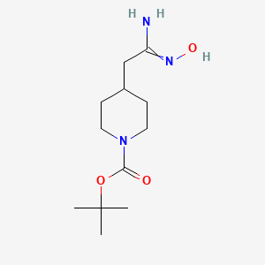 molecular formula C12H23N3O3 B8465454 Tert-butyl 4-[2-amino-2-(hydroxyimino)ethyl]piperidine-1-carboxylate 