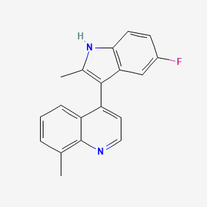molecular formula C19H15FN2 B8465496 Quinoline,4-(5-fluoro-2-methyl-1h-indol-3-yl)-8-methyl- 