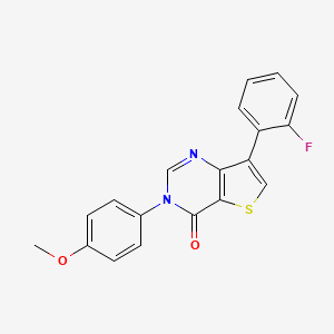molecular formula C19H13FN2O2S B8465503 7-(2-Fluorophenyl)-3-(4-methoxyphenyl)thieno[3,2-d]pyrimidin-4(3H)-one 
