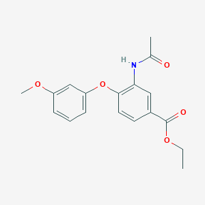 molecular formula C18H19NO5 B8465530 Ethyl 3-acetamido-4-(3-methoxyphenoxy)benzoate CAS No. 81237-24-3