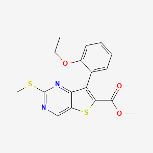 molecular formula C17H16N2O3S2 B8465546 Methyl 7-(2-ethoxyphenyl)-2-(methylsulfanyl)thieno[3,2-d]pyrimidine-6-carboxylate CAS No. 1462949-95-6