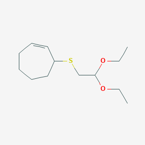 molecular formula C13H24O2S B8465583 3-[(2,2-Diethoxyethyl)sulfanyl]cyclohept-1-ene CAS No. 66202-10-6