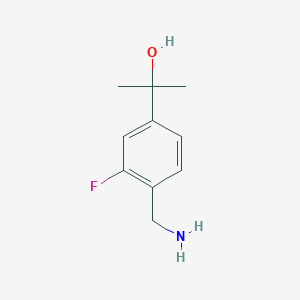 molecular formula C10H14FNO B8465597 2-(4-Aminomethyl-3-fluoro-phenyl)-propan-2-ol CAS No. 214759-43-0