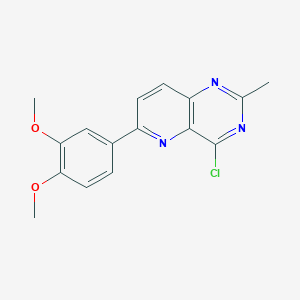 molecular formula C16H14ClN3O2 B8465613 4-Chloro-6-(3,4-dimethoxyphenyl)-2-methylpyrido[3,2-d]pyrimidine CAS No. 897359-65-8
